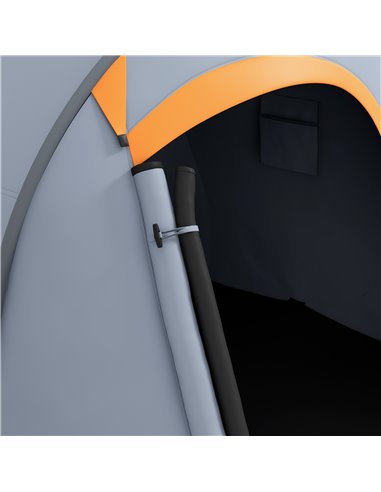 Outsunny 2 Man Pop up Camping Tent, 2000mm Waterproof with Carry Bag for Fishing Hiking Backpacking, Grey and Orange A20-404V00G