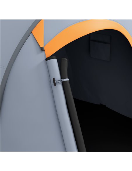 Outsunny 2 Man Pop up Camping Tent, 2000mm Waterproof with Carry Bag for Fishing Hiking Backpacking, Grey and Orange A20-404V00G - pic 65265 | FastDaddyshop