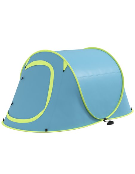 Outsunny 2 Man Pop up Camping Tent, 2000mm Waterproof with Carry Bag for Fishing Hiking Backpacking, Blue A20-404V00NU - pic 65266 | FastDaddyshop