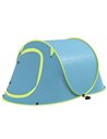 Outsunny 2 Man Pop up Camping Tent, 2000mm Waterproof with Carry Bag for Fishing Hiking Backpacking, Blue A20-404V00NU