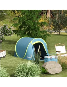 Outsunny 2 Man Pop up Camping Tent, 2000mm Waterproof with Carry Bag for Fishing Hiking Backpacking, Blue A20-404V00NU 2