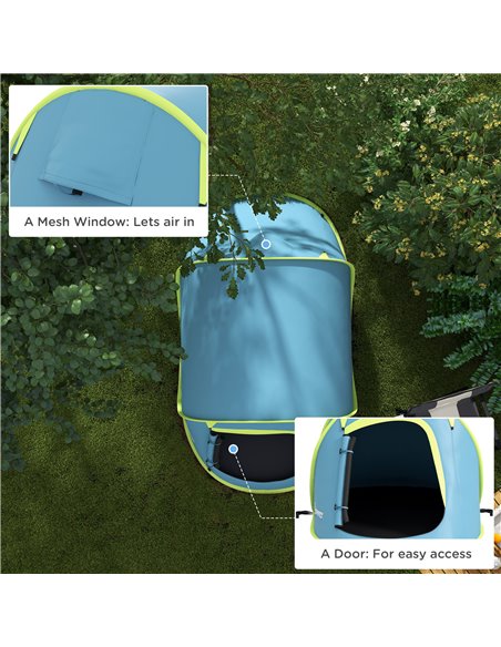 Outsunny 2 Man Pop up Camping Tent, 2000mm Waterproof with Carry Bag for Fishing Hiking Backpacking, Blue A20-404V00NU - pic 65271 | FastDaddyshop