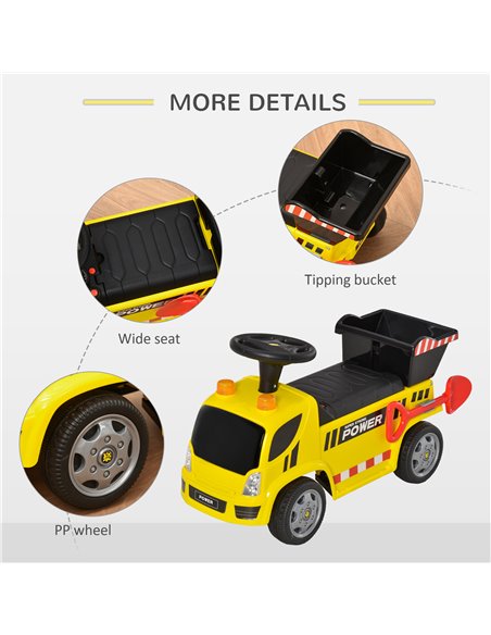 HOMCOM 2-in-1 Ride On Car Truck Walker Kids with Tipping Bucket & Shovel Foot To Floor Slider Stroller Toddler Steering Wheel fo - pic 6528 | FastDaddyshop