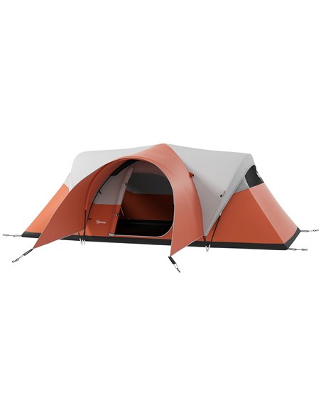 Outsunny 3000mm Waterproof Camping Tent for 5-6 Man, Orange A20-396V00OG - pic 65284 | FastDaddyshop