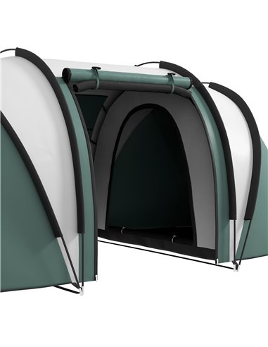 Outsunny Camping Tent with 2 Bedrooms and Living Area, 3000mm Waterproof Family Tent, for Fishing Hiking Festival, Dark Green A2