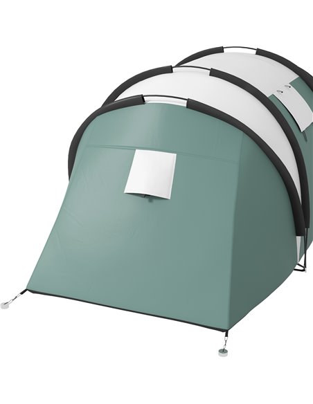 Outsunny Camping Tent with 2 Bedrooms and Living Area, 3000mm Waterproof Family Tent, for Fishing Hiking Festival, Dark Green A2 - pic 65301 | FastDaddyshop