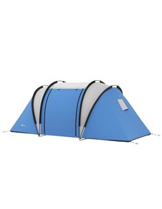 Outsunny 2 Bedrooms Waterproof Camping Tent for Family, Blue A20-387V00BU
