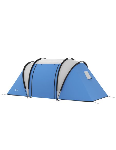 Outsunny 2 Bedrooms Waterproof Camping Tent for Family, Blue A20-387V00BU - pic 65302 | FastDaddyshop