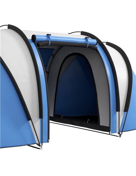 Outsunny Waterproof Camping Tent for Family, 2 Bedrooms & Living Area, 3000mm, Ideal for Fishing Hiking Festivals, Blue A20-387V - pic 65309 | FastDaddyshop