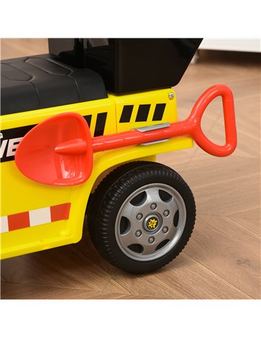 HOMCOM 2-in-1 Ride On Car Truck Walker Kids with Tipping Bucket & Shovel Foot To Floor Slider Stroller Toddler Steering Wheel fo