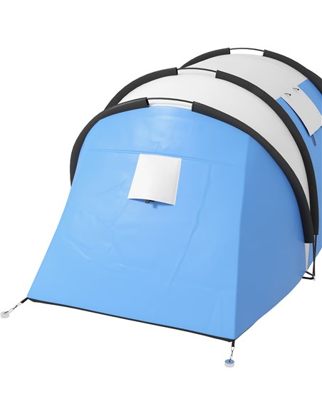 Outsunny Waterproof Camping Tent for Family, 2 Bedrooms & Living Area, 3000mm, Ideal for Fishing Hiking Festivals, Blue A20-387V - pic 65310 | FastDaddyshop