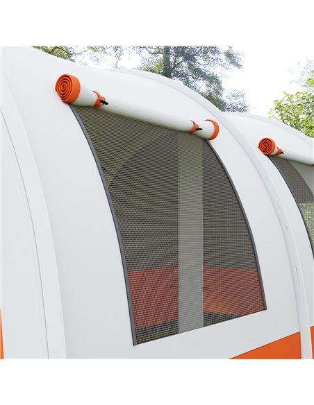 Outsunny 3000mm Waterproof Camping Tent, 5-6 Man Family Tent with Living and Bedroom, Carry Bag Included, Cream and Orange A20-3 - pic 65318 | FastDaddyshop