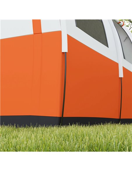 Outsunny 3000mm Waterproof Camping Tent, 5-6 Man Family Tent with Living and Bedroom, Carry Bag Included, Cream and Orange A20-3 - pic 65319 | FastDaddyshop