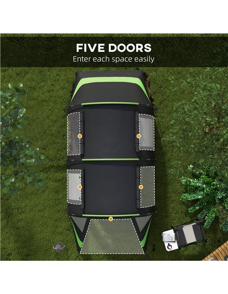 Outsunny Blackout Camping Tent for 4-5 Person, with Bedroom & Living Room, 3000mm Waterproof, for Fishing Hiking Festival, Black - pic 65325 | FastDaddyshop