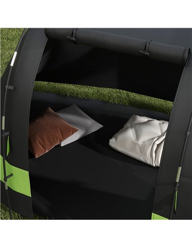 Outsunny Blackout Camping Tent for 4-5 Person, with Bedroom & Living Room, 3000mm Waterproof, for Fishing Hiking Festival, Black