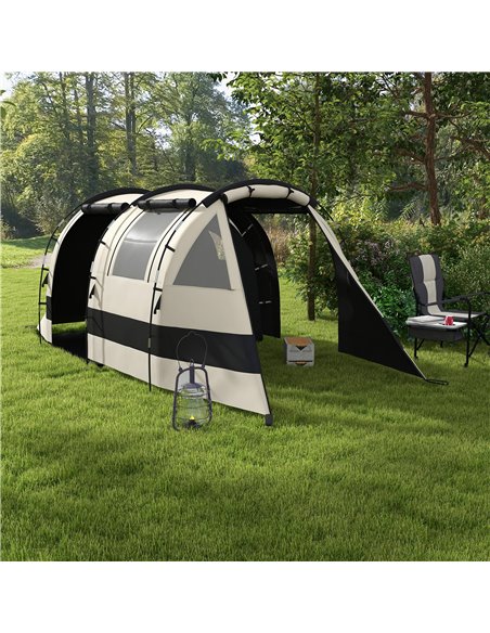 Outsunny Blackout Camping Tent for 4-5 Person, with Bedroom & Living Room, 3000mm Waterproof, for Fishing Hiking Festival, Khaki - pic 65330 | FastDaddyshop