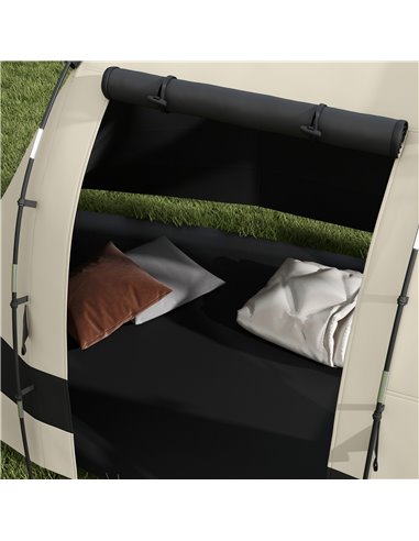 Outsunny Blackout Camping Tent for 4-5 Person, with Bedroom & Living Room, 3000mm Waterproof, for Fishing Hiking Festival, Khaki