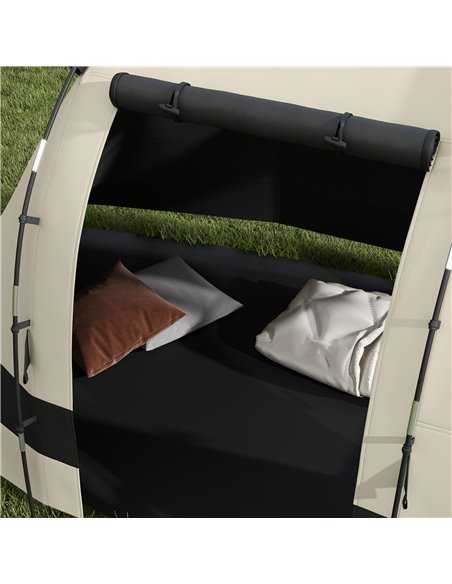 Outsunny Blackout Camping Tent for 4-5 Person, with Bedroom & Living Room, 3000mm Waterproof, for Fishing Hiking Festival, Khaki - pic 65337 | FastDaddyshop