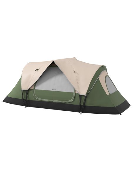 Outsunny 2000mm Waterproof Camping Tent for 6-8 Man, Dark Green A20-422V00DG - pic 65338 | FastDaddyshop