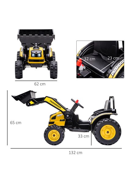 HOMCOM Kids Digger Ride On Excavator 6V Battery Powered Construction Tractor Music Headlight Moving Forward Backward Gear for 3- - pic 6534 | FastDaddyshop