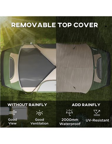 Outsunny Camping Tent for 6-8 Man with 2000mm Waterproof Rainfly and Carry Bag for Fishing Hiking Festival, Dark Green A20-422V0
