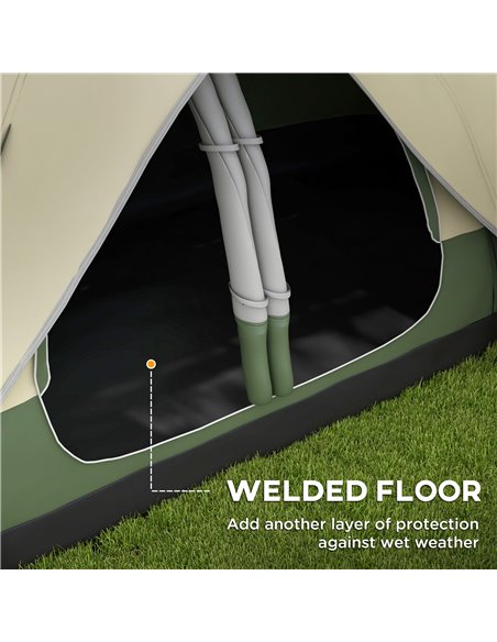 Outsunny Camping Tent for 6-8 Man with 2000mm Waterproof Rainfly and Carry Bag for Fishing Hiking Festival, Dark Green A20-422V0 - pic 65343 | FastDaddyshop
