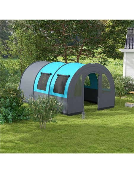 Outsunny 3000mm Waterproof Camping Tent, 5-6 Man Family Tent with Living and Bedroom, Carry Bag Included, Grey and Blue A20-373V - pic 65348 | FastDaddyshop