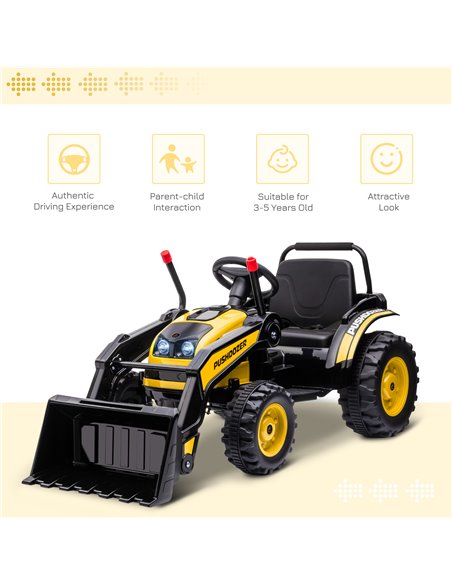 HOMCOM Kids Digger Ride On Excavator 6V Battery Powered Construction Tractor Music Headlight Moving Forward Backward Gear for 3- - pic 6535 | FastDaddyshop
