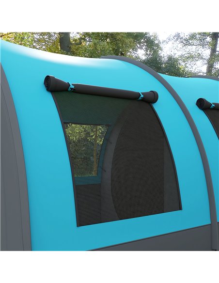 Outsunny 3000mm Waterproof Camping Tent, 5-6 Man Family Tent with Living and Bedroom, Carry Bag Included, Grey and Blue A20-373V - pic 65354 | FastDaddyshop