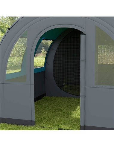 Outsunny 3000mm Waterproof Camping Tent, 5-6 Man Family Tent with Living and Bedroom, Carry Bag Included, Grey and Blue A20-373V