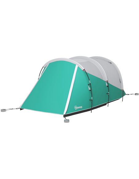 Outsunny 2 Room Camping Tent for 4-5 Man, Green A20-399V00GN - pic 65356 | FastDaddyshop