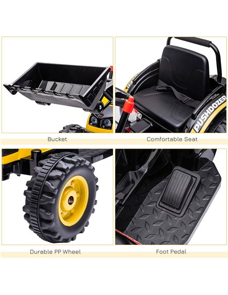 HOMCOM Kids Digger Ride On Excavator 6V Battery Powered Construction Tractor Music Headlight Moving Forward Backward Gear for 3- - pic 6536 | FastDaddyshop