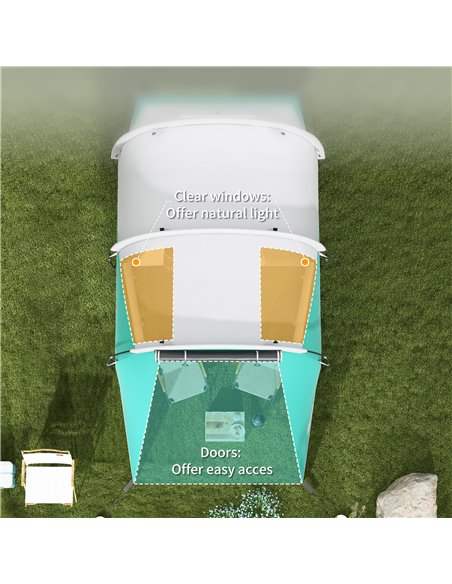 Outsunny 2 Room Camping Tent for 4-5 Man, 3000mm Waterproof Family Tent with Carry Bag, for Fishing Hiking Festival, Green A20-3 - pic 65362 | FastDaddyshop