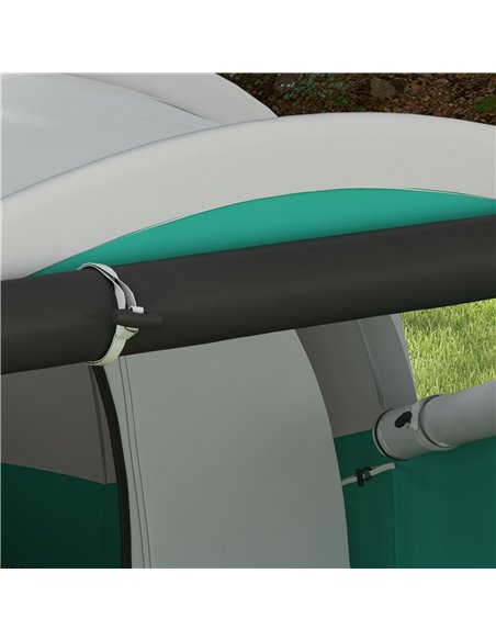 Outsunny 2 Room Camping Tent for 4-5 Man, 3000mm Waterproof Family Tent with Carry Bag, for Fishing Hiking Festival, Green A20-3 - pic 65364 | FastDaddyshop