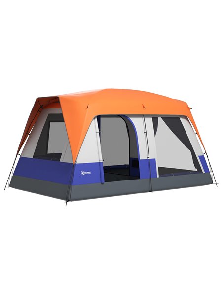Outsunny 7-Man Camping Tent, with Small Rainfly, Orange A20-395V00OG - pic 65365 | FastDaddyshop