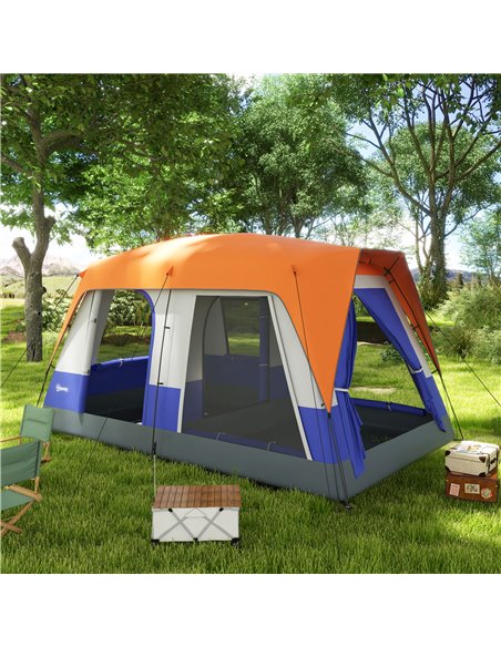 Outsunny Seven-Man Camping Tent, with Small Rainfly and Accessories - Orange A20-395V00OG - pic 65366 | FastDaddyshop