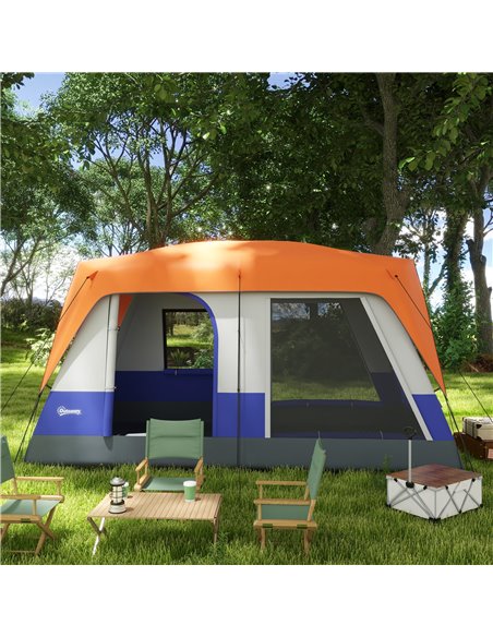 Outsunny Seven-Man Camping Tent, with Small Rainfly and Accessories - Orange A20-395V00OG - pic 65373 | FastDaddyshop