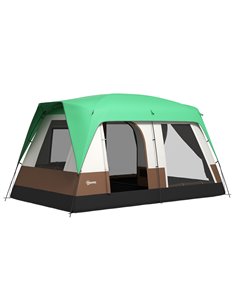 Outsunny Seven-Man Camping Tent, with Small Rainfly and Accessories - Green A20-395V00GN