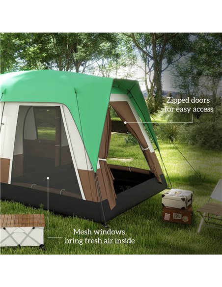 Outsunny Seven-Man Camping Tent, with Small Rainfly and Accessories - Green A20-395V00GN - pic 65378 | FastDaddyshop