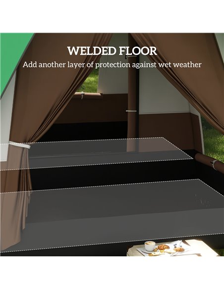 Outsunny Seven-Man Camping Tent, with Small Rainfly and Accessories - Green A20-395V00GN - pic 65379 | FastDaddyshop