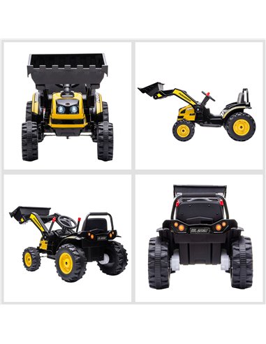 HOMCOM Kids Digger Ride On Excavator 6V Battery Powered Construction Tractor Music Headlight Moving Forward Backward Gear for 3-