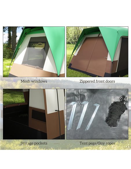 Outsunny Seven-Man Camping Tent, with Small Rainfly and Accessories - Green A20-395V00GN - pic 65381 | FastDaddyshop