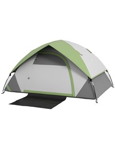 Outsunny 4-5 Man Single Room Camping Tent, Grey and Green A20-407V00GN