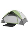 Outsunny 4-5 Man Single Room Camping Tent, Grey and Green A20-407V00GN