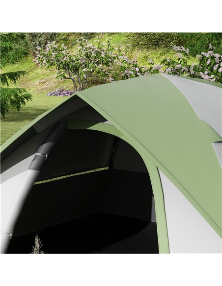 Outsunny 4-5 Man Single Room Camping Tent, 3000mm Waterproof, with Sewn-in Groundsheet and Carry Bag, Grey and Green A20-407V00G - pic 65390 | FastDaddyshop
