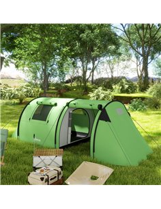Outsunny 3000mm Waterproof 3-4 Man Family Camping Tent, Dark Green A20-400V00DG 2