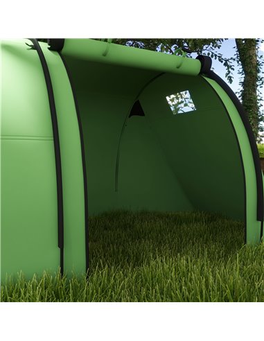Outsunny 3000mm Waterproof Camping Tent, 3-4 Man Family Tent with Bedroom and Living Room, Portable with Bag, Dark Green A20-400