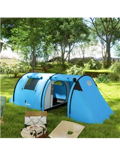Outsunny 3000mm Waterproof 3-4 Man Family Camping Tent, Sky Blue A20-400V00LB 2
