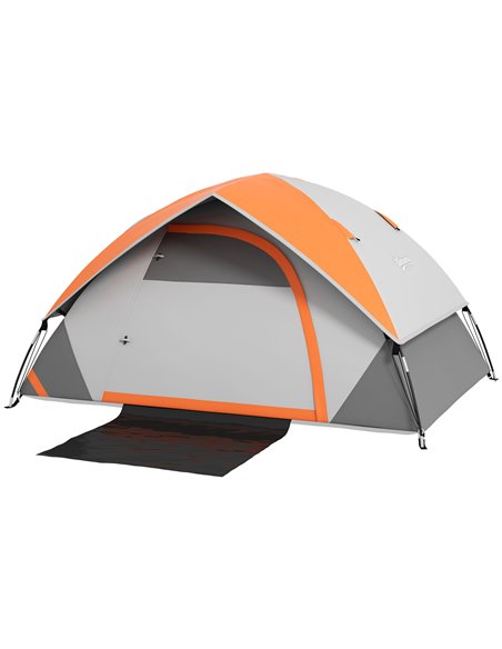 Outsunny 4-5 Man Single Room Camping Tent, Grey and Orange A20-407V00TE - pic 65410 | FastDaddyshop