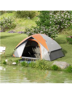 Outsunny 4-5 Man Single Room Camping Tent, Grey and Orange A20-407V00TE 2
